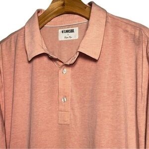 Linksoul Men’s Size L Heathered Pink Dusty Rose Short Sleeve Polo Shirt